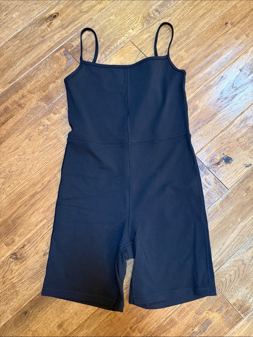 Wilfred Free Black Spaghetti-Strap Workout Romper